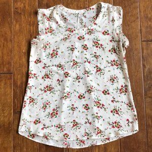 Pleione sheer white and flowered, flowy top 🌹